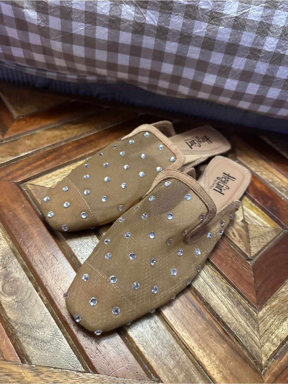 Madden Girl Tan Embellished Slip-On Loafers
